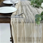 10FT Cream Cheesecloth Table Runner, Gauze Fabric Boho Wedding Arbor Decor