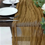 10FT Gold Cheesecloth Table Runner, Gauze Fabric Boho Wedding Arbor Decor