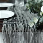 10FT Gray Cheesecloth Table Runner, Gauze Fabric Boho Wedding Arbor Decor