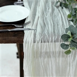 10FT Ivory Cheesecloth Table Runner, Gauze Fabric Boho Wedding Arbor Decor