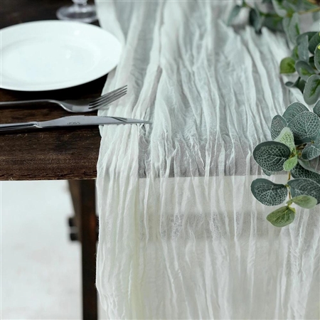 10FT Ivory Cheesecloth Table Runner, Gauze Fabric Boho Wedding Arbor Decor