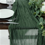 10FT Moss Green Cheesecloth Table Runner, Gauze Fabric Boho Wedding Arbor Decor