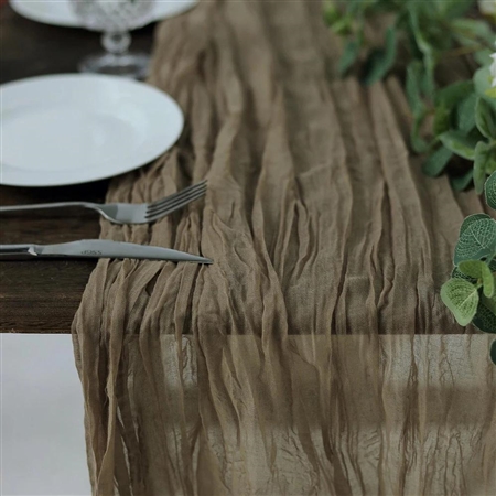 10FT Natural Cheesecloth Table Runner, Gauze Fabric Boho Wedding Arbor Decor