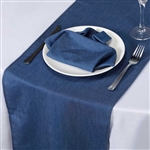 14"x108" Dark Blue Faux Denim Polyester Table Runner