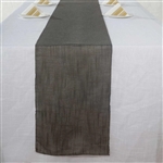 12"x108" Charcoal Gray Slubby Textured Wrinkle Resistant Table Runner