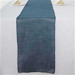 12"x108" Blue Slubby Textured Wrinkle Resistant Table Runner