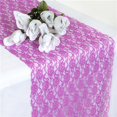 Floral Elegant Lace Table Runner - Fushia