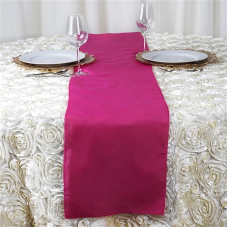 12"x108" Polyester Table Runner - Fushia