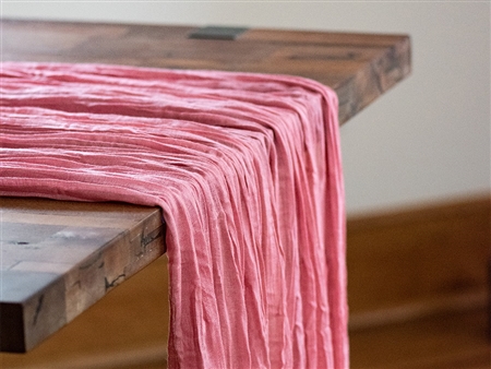 50" x 156" Rose Premium Cheesecloth Table Runner
