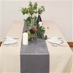 12" x 107" Econoline Velvet Table Runner - Charcoal Grey