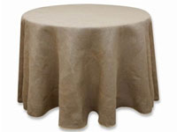 Rustic Burlap 90" Natural Round Tablecloth