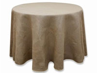 Rustic Burlap 120" Natural Round Tablecloth