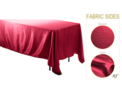 Rental - Satin Dupioni - 60” x 120” Rectangular Tablecloth