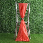 6Ft Coral Premium Chiffon Designer Chair Sashes - 5 PCS