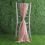 6Ft Dusty Rose Premium Chiffon Designer Chair Sashes - 5 PCS