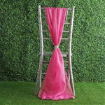 6Ft Fushia Premium Chiffon Designer Chair Sashes - 5 PCS