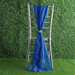 6Ft Royal Blue Premium Chiffon Designer Chair Sashes - 5 PCS