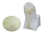 Embroidered Chair Sash - Champagne