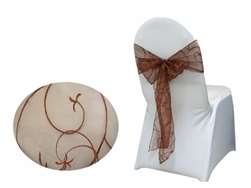Embroidered Chair Sash - Chocolate