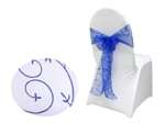 Embroidered Chair Sash - Royal Blue