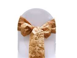 Dual-Tone Flocking Chair Sash - Gold / Gold