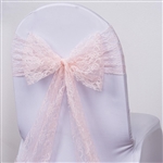 5 PCS Blush Lace Chair Sashes Tie Bows - 6"x108"