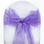 5 PCS Purple Lace Chair Sashes Tie Bows - 6"x108"
