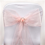 5 Pack Econoline Organza Chair Sash 6.5" x 108" - Blush