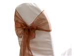 5 Pack Econoline Organza Chair Sash 7.5" x 108"  - Chocolate