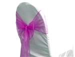 5 Pack Econoline Organza Chair Sash 7.5" x 108"  - Fushia