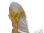 5 Pack Econoline Organza Chair Sash 7.5" x 108"  - Gold