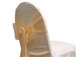 5 Pack Econoline Organza Chair Sash 7.5" x 108"  - Peach
