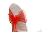5 Pack Econoline Organza Chair Sash 7.5" x 108"  - Red