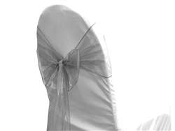 5 Pack Econoline Organza Chair Sash 7.5" x 108"  - Silver