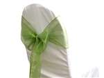5 Pack Econoline Organza Chair Sash 7.5" x 108"  - Willow Olive