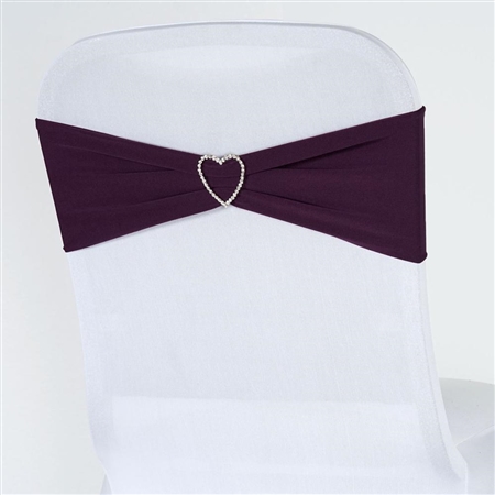 5"x12" Eggplant Spandex Stretch Chair Sash - 5 PCS