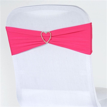 5"x12" Fushia Spandex Stretch Chair Sash - 5 PCS
