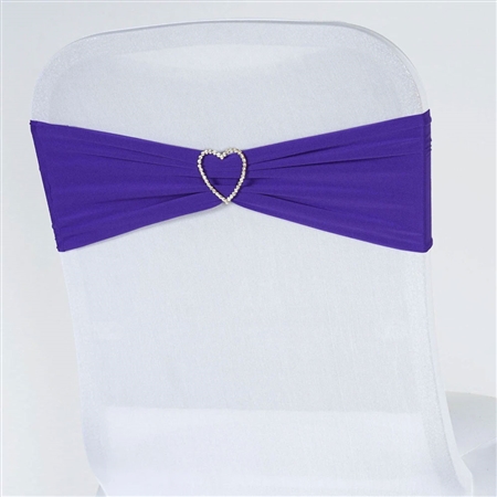 5"x12" Purple Spandex Stretch Chair Sash - 5 PCS