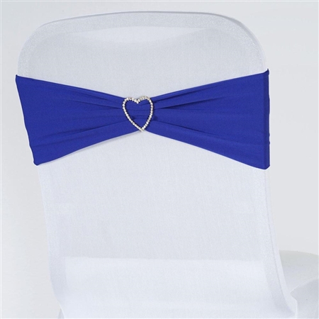 5"x12" Royal Blue Spandex Stretch Chair Sash - 5 PCS