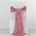 12"x108" Premium Sequin Chair Sashes - 5 Pack - Pink