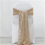 12"x108" Premium Sequin Chair Sashes - 5 Pack - Champagne