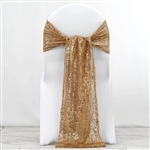 12"x108" Premium Sequin Chair Sashes - 5 Pack - Gold