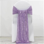 12"x108" Premium Sequin Chair Sashes - 5 Pack - Lavender