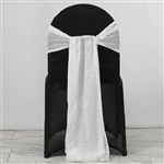 12"x108" Premium Sequin Chair Sashes - 5 Pack - White