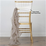 Chiffon Curly Chair Sashes - Natural