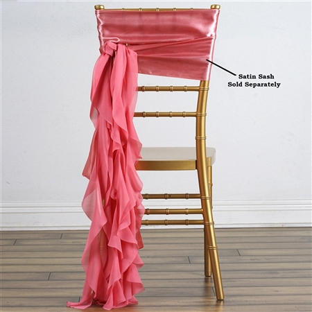 Chiffon Curly Chair Sashes - Rose Quartz