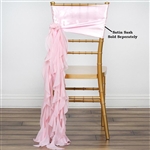 Chiffon Curly Chair Sashes - Rose Gold/Blush