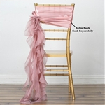 Chiffon Curly Chair Sashes - Dusty Rose