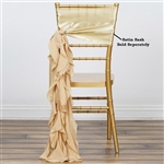 Chiffon Curly Chair Sashes - Champagne