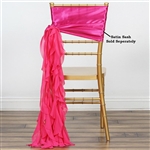Chiffon Curly Chair Sashes - Fuchsia